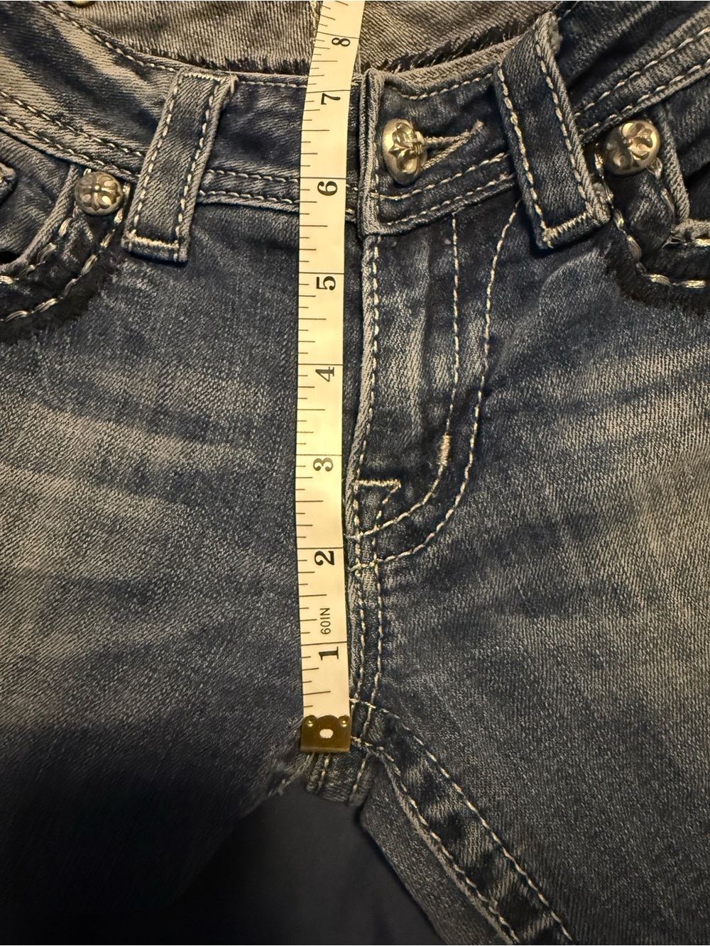 Miss Me Medium Blue Boot Cut Jeans with Embellished Pocket - Picture 10 of 14